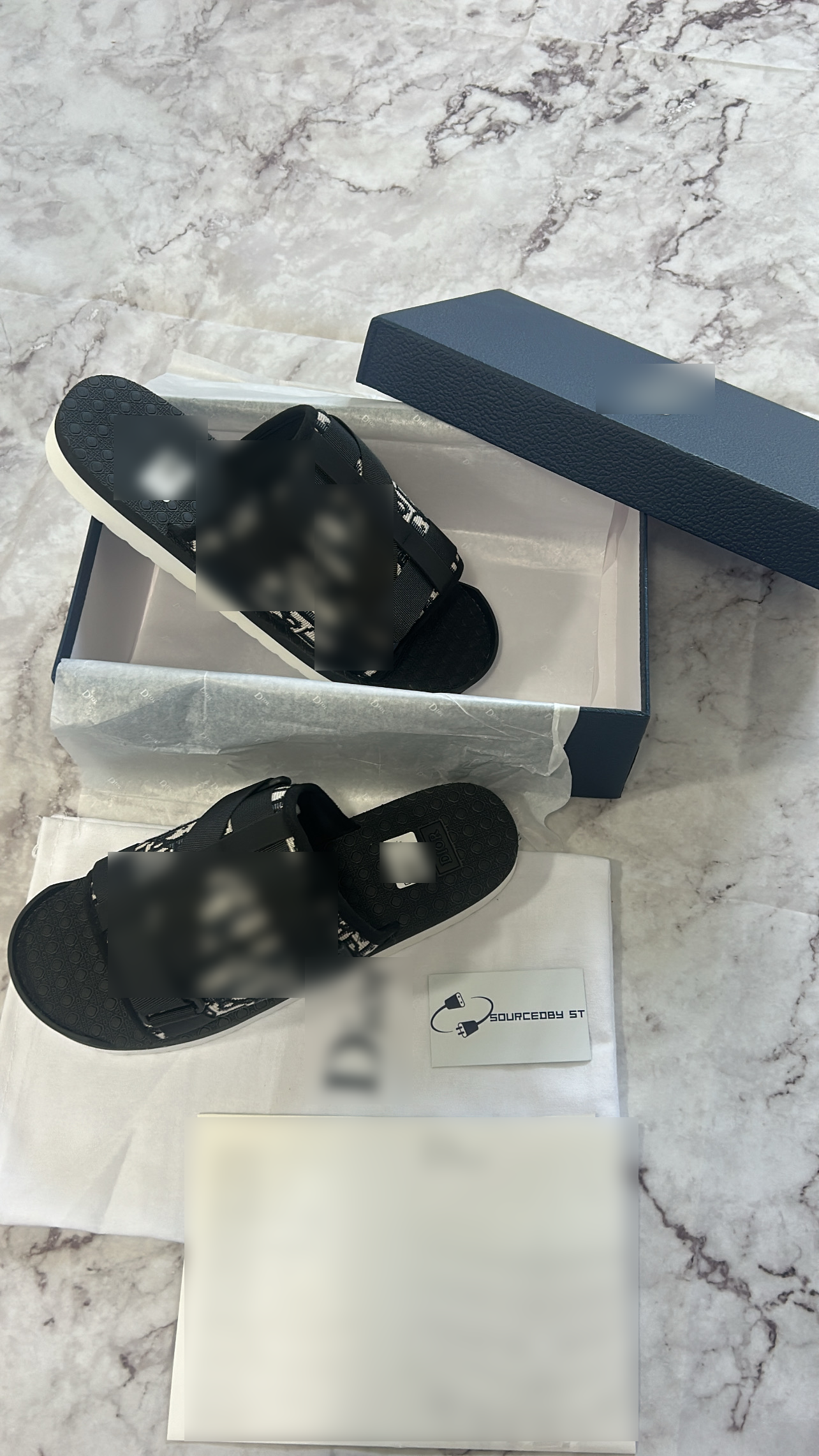 DR Sliders White Sole Light Monogram