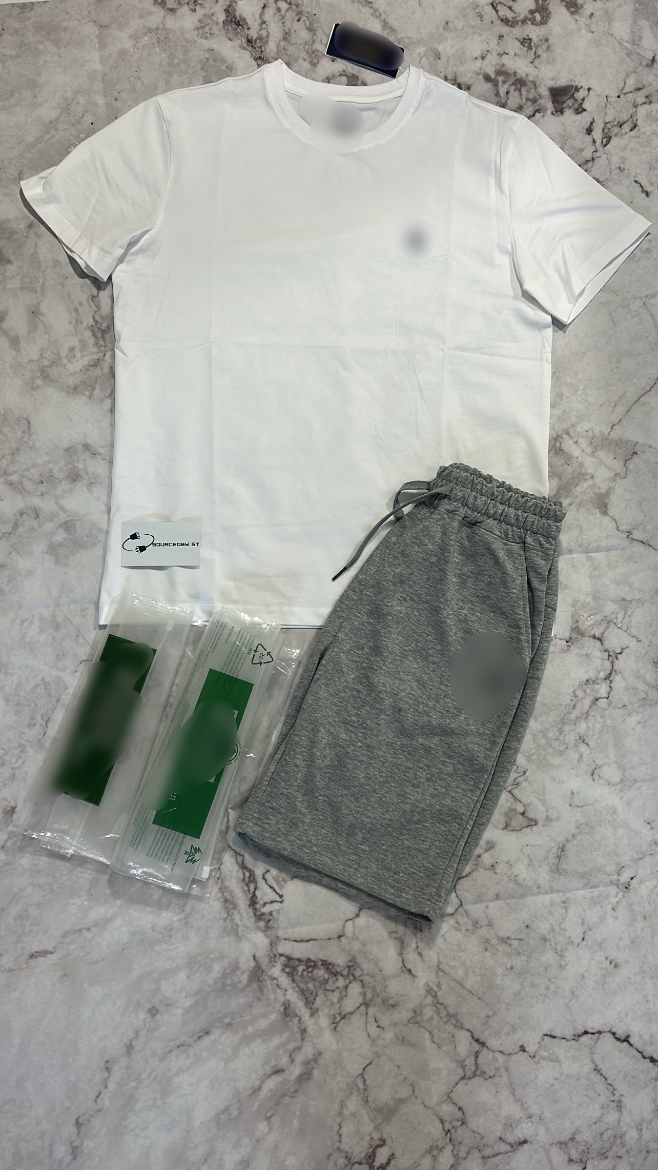 Ralf Shorts + Tee Shirt Set Grey / White