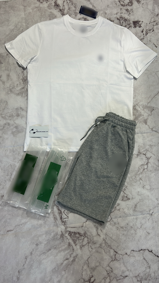 Ralf Shorts + Tee Shirt Set Grey / White